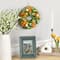 11" Orange Mixed Floral Artificial Spring Wreath